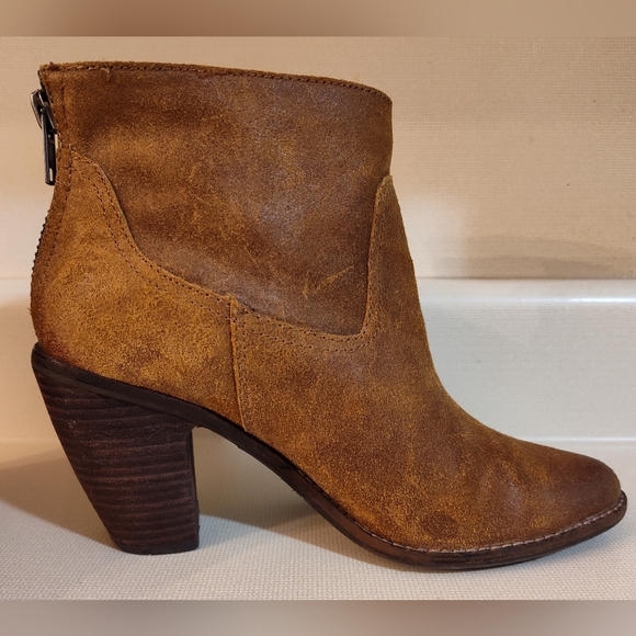 Dolce Vita Brown Leather Booties Ankle Boots Cabin Core - Picture 6 of 8